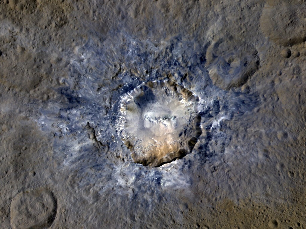 Segundo a Nasa, existem evidências de que o impacto que formou a cratera na superfície de Ceres é recente