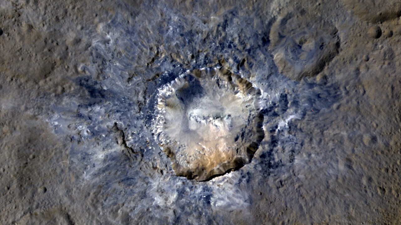Segundo a Nasa, existem evidências de que o impacto que formou a cratera na superfície de Ceres é recente