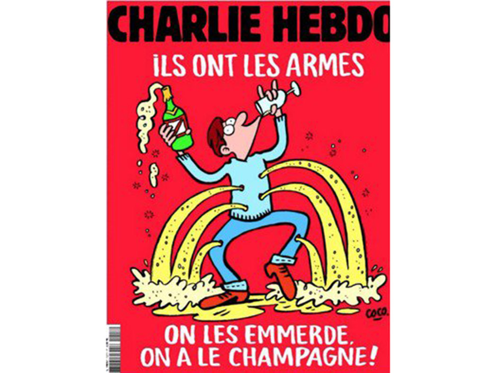 Capa do jornal Charlie Hebdo sobre os atentados em Paris