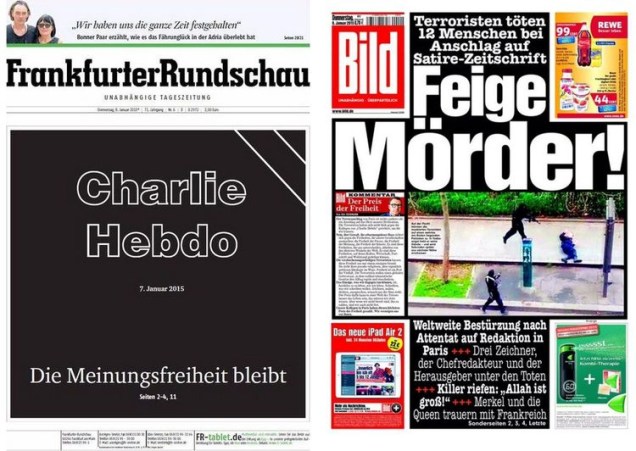 "Liberdade de pensamento permanece", afirmou em sua manchete o jornal alemão Frankfurter Rundschau