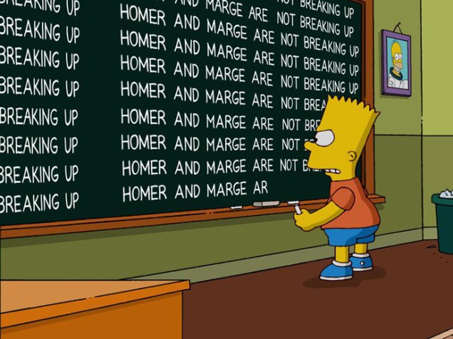 Bart Simpson nega separação dos pais
