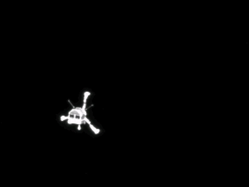 A câmera OSIRIS, da Rosetta, captura o trajeto do módulo Philae após a separação