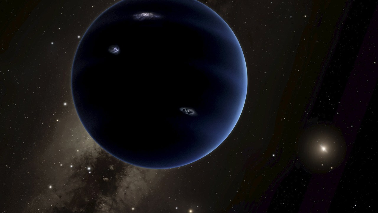 Concepção artística divulgada pelo Instituto de Tecnologia da Califórnia (Caltech), mostra o provável novo planeta do Sistema Solar