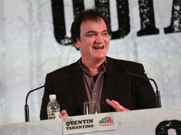 O diretor Quentin Tarantino durante coletiva de imprensa do filme Os Oito Odiados no Brasil
