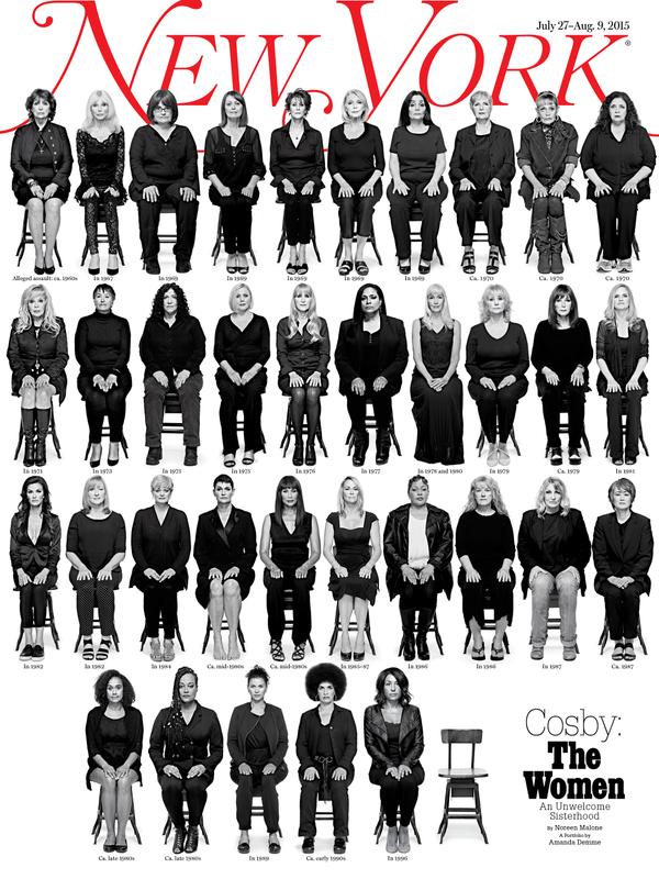 Capa da revista New York com 35 das mulheres que acusam Bill Cosby de agressão sexual
