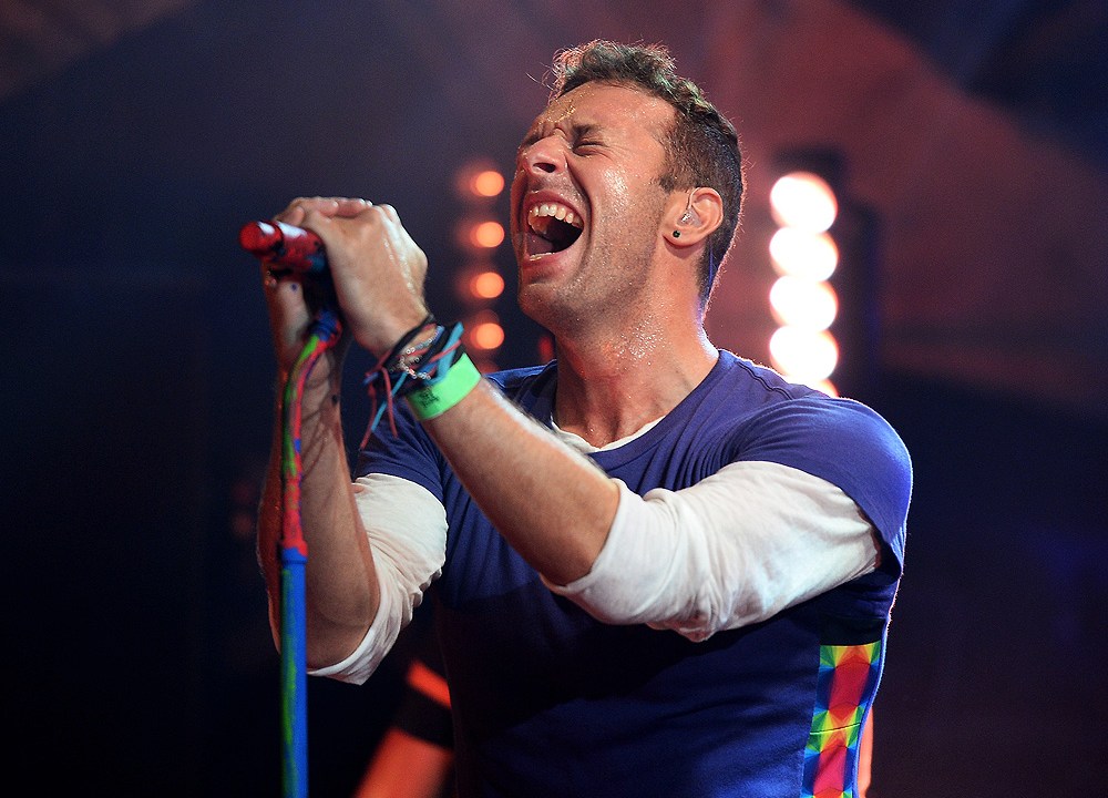 Chris Martin, do Coldplay durante show em Londres