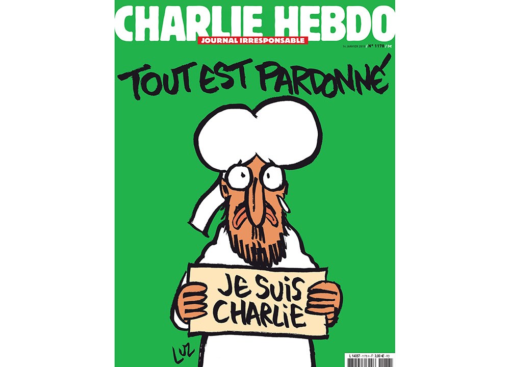 O jornal francês Charlie Hebdo publicou na capa uma charge com o profeta Maomé