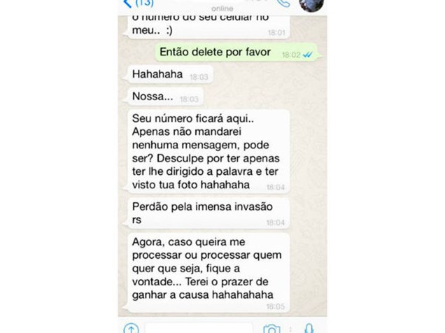 Conversa entre atendente da NET e Ana Prado