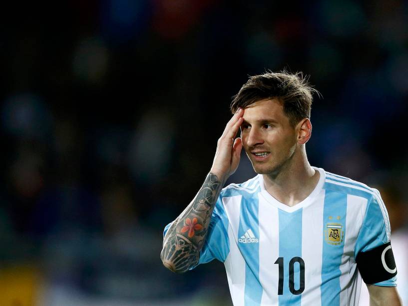 Messi na partida entre Argentina e Paraguai, neste sábado (13) no estádio de La Portada em La Serena no Chile, válida pela Copa América 2015