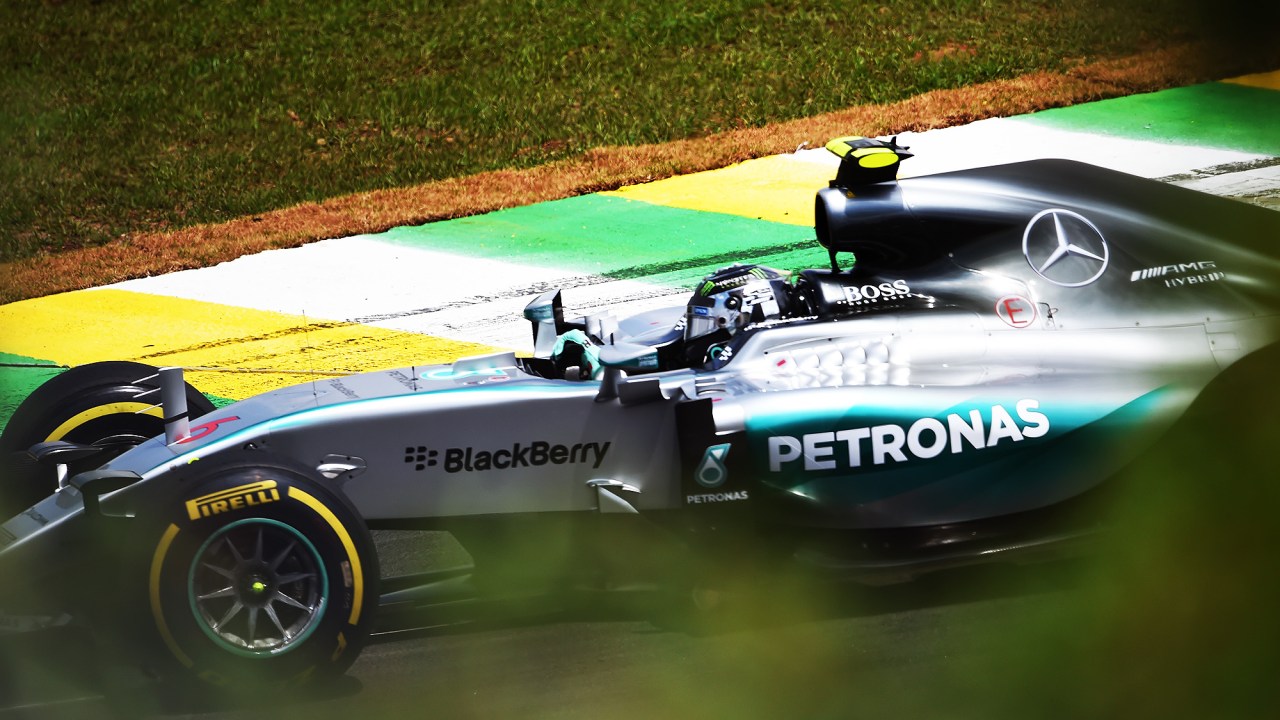 O piloto alemão da Mercedes Nico Rosberg, durante o Grande Prêmio Brasil de Fórmula 1 em Interlagos, São Paulo