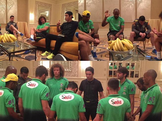 Pastor Guilherme Batista divulgou imagens do culto religiosa dentro do hotel da seleção nos Estados Unidos