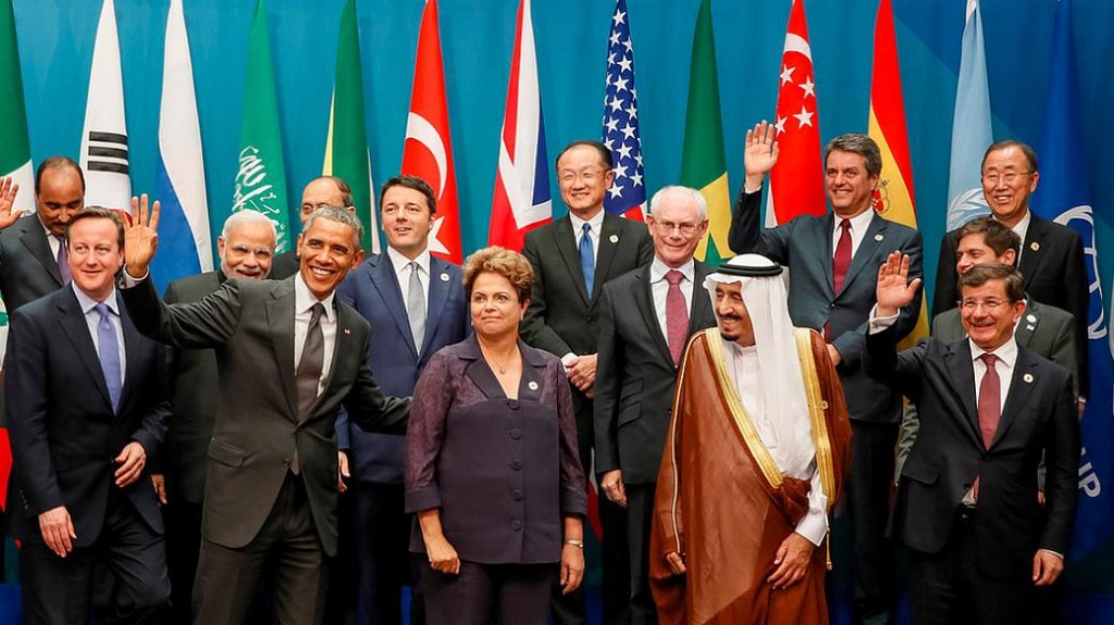 Líderes mundiais posam para foto ao final da cúpula do G20, na Austrália