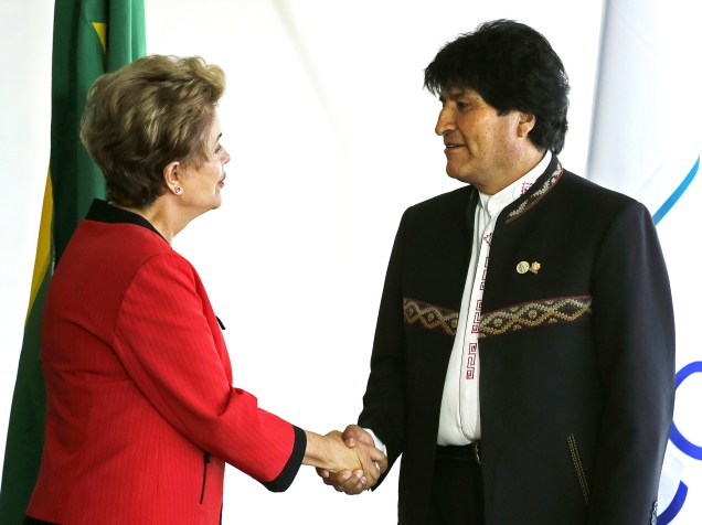 Dilma recebe o presidente boliviano, Evo Morales, no Palácio do Itamaraty, Brasília
