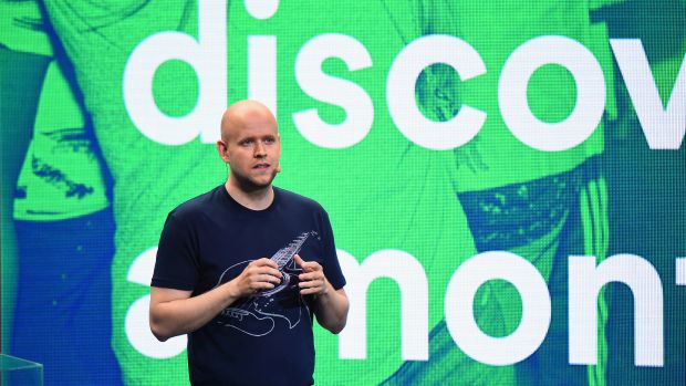 Daniel Ek, CEO e fundador do Spotify, em evento de lançamento do streaming de vídeos da plataforma, nesta quarta-feira, em Nova York