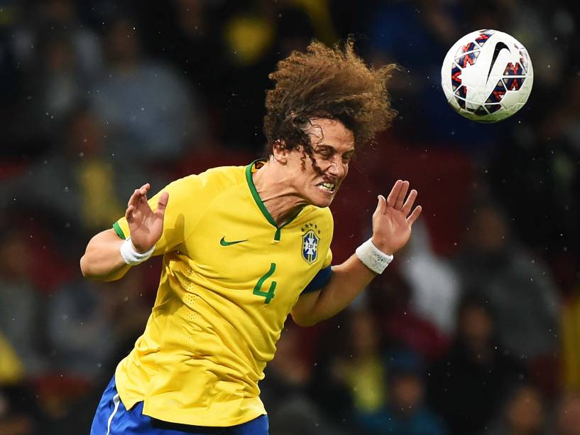 O jogador David Luiz durante a partida entre Brasil e Honduras no Beira-Rio em Porto Alegre