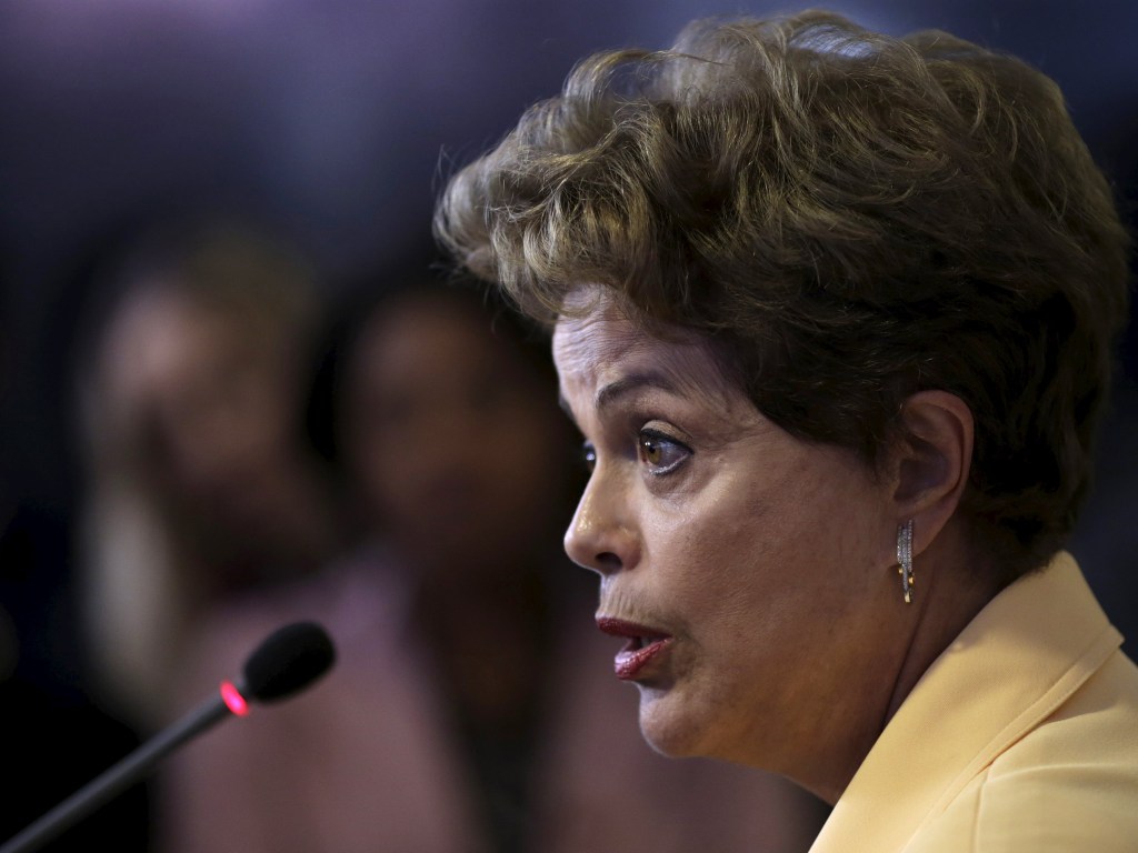 A presidente Dilma Rousseff em coletiva de imprensa no Palácio do Planalto, em Brasília