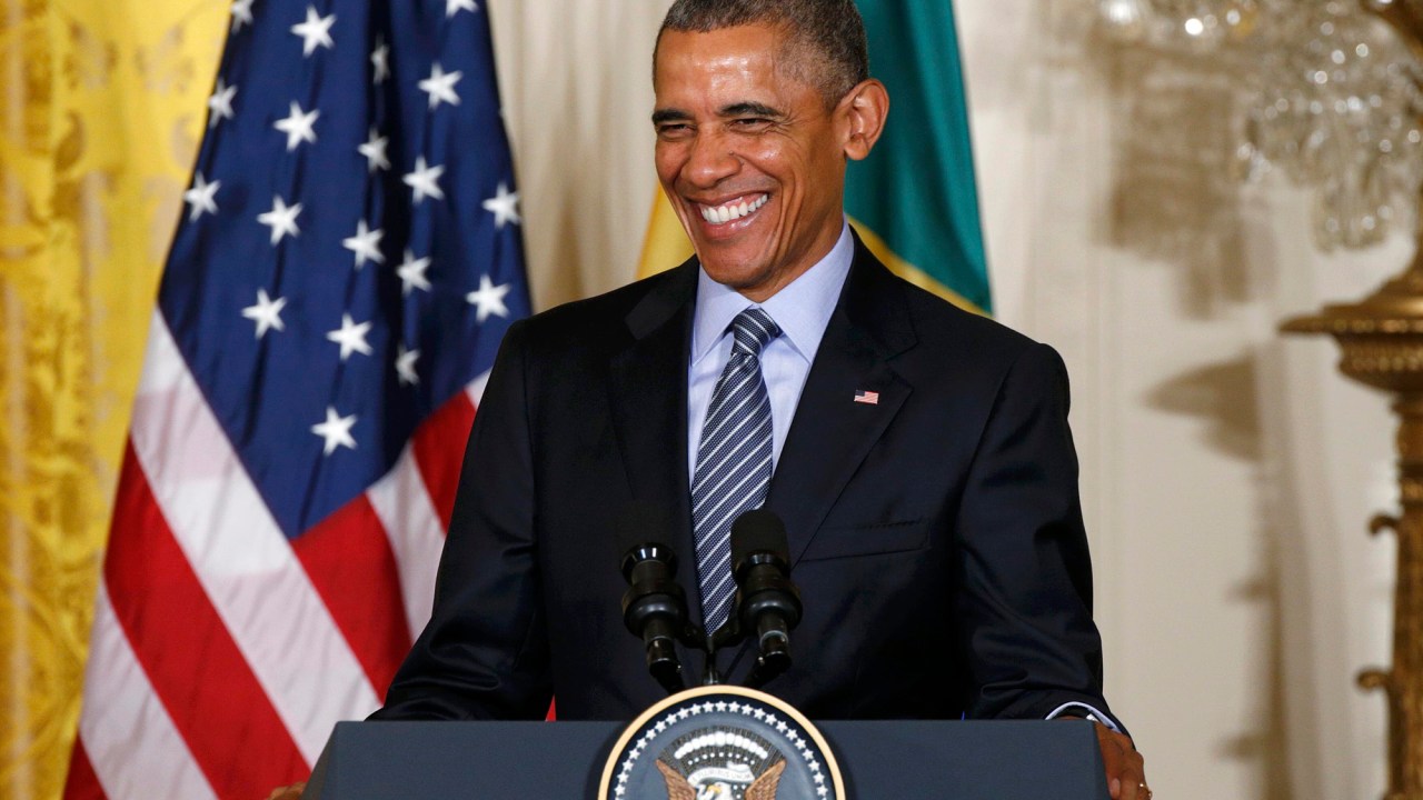 O presidente dos EUA, Barack Obama, fala durante coletiva na Casa Branca, em Washington