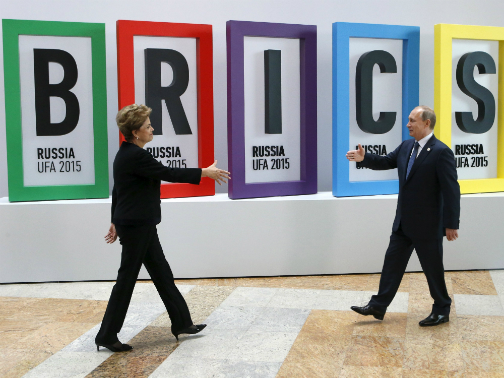 A presidente Dilma Rousseff e seu colega russo Vladimir Putin se encontram em Ufá, na Rússia