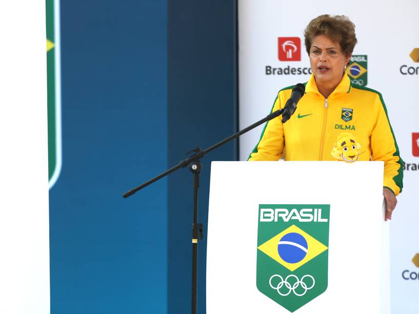 A presidente Dilma Rousseff na apresentação da mascote do Time Brasil