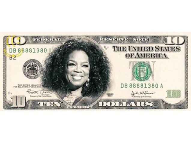 Oprah na nova nota de 10 dólares