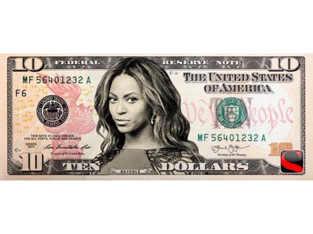 Beyonce na nova nota de 10 dólares