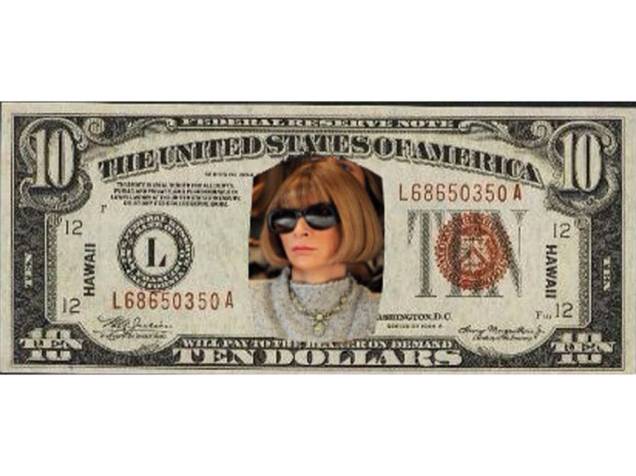 Anna Wintour na nova nota de 10 dólares