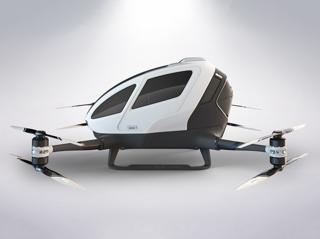 Drone da empresa chinesa Ehang apresentado durante a CES 2016