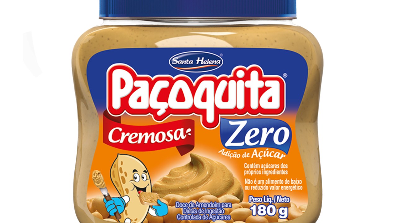 Santa Helena anunciou a versão zero açúcar da Paçoquita Cremosa, pasta de amendoin lançada no ano passado