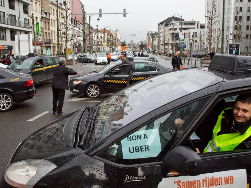 Oposição ao app em Bruxelas, na Bélgica - 03/03/2015