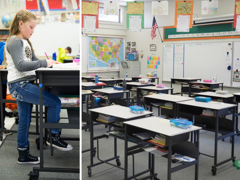 De acordo com os professores, desde a adoção das mesas em que os alunos assistem aula em pé, eles estão mais concentrados e produtivos