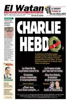 O El Watan, da França, faz homenagem aos jornalistas da Charlie Hebdo mortos nesta quarta-feira