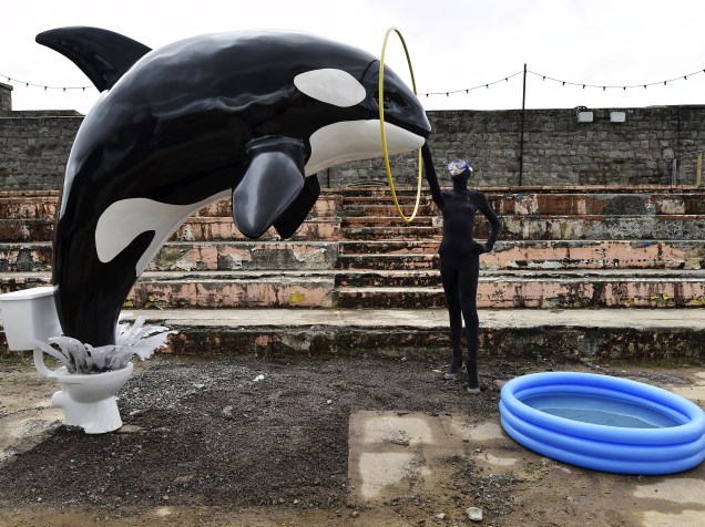 Aqui, uma homenagem de Banksy ao parque Sea World