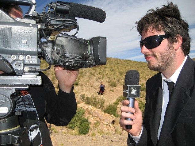 Danilo Gentilli durante gravação do programa CQC, da Rede Bandeirantes