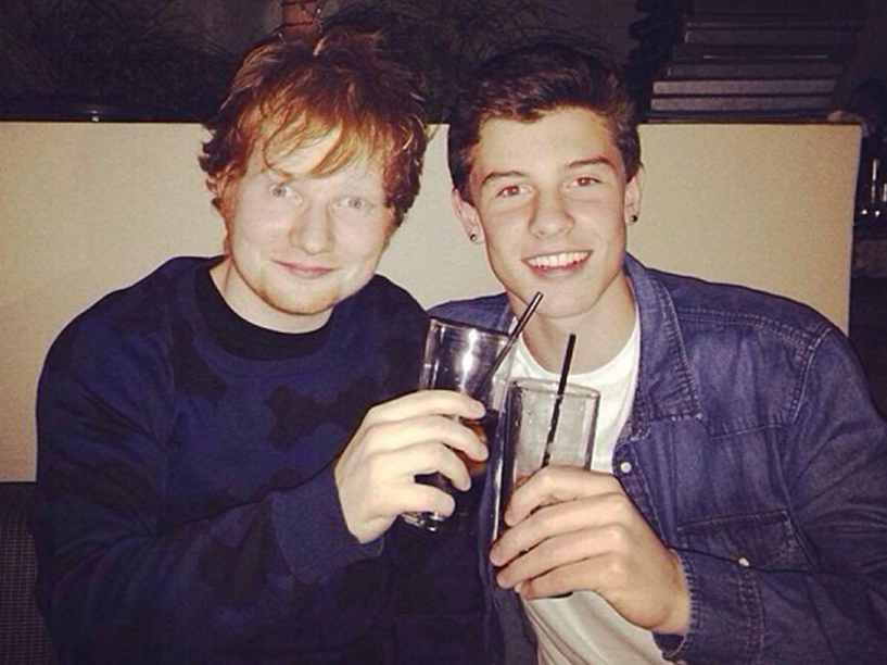 Shawn Mendes se encontra com o cantor Ed Sheeran, para um jantar - 14/01/2014