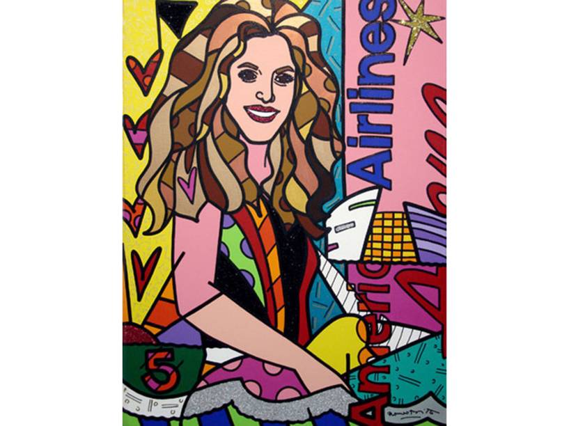 A cantora Shakira sob as cores de Romero Britto