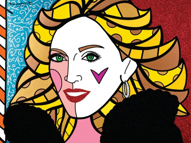 A cantora Madonna em retrato de Romero Britto