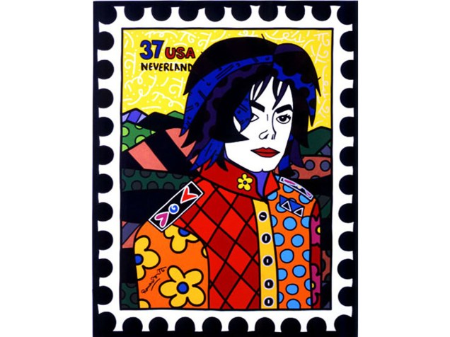 O cantor Michael Jackson em retrato feito por Romero Britto