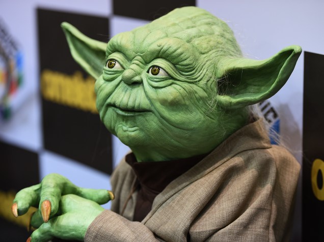 Boneco do Mestre Yoda durante a Comic Con Experience 2014 em São Paulo