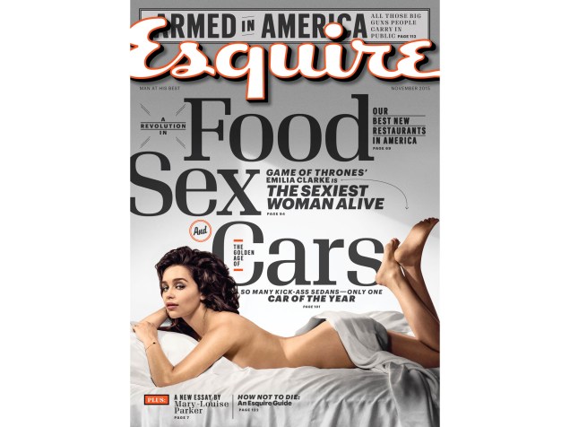 A atriz Emilia Clarke na capa da revista Esquire