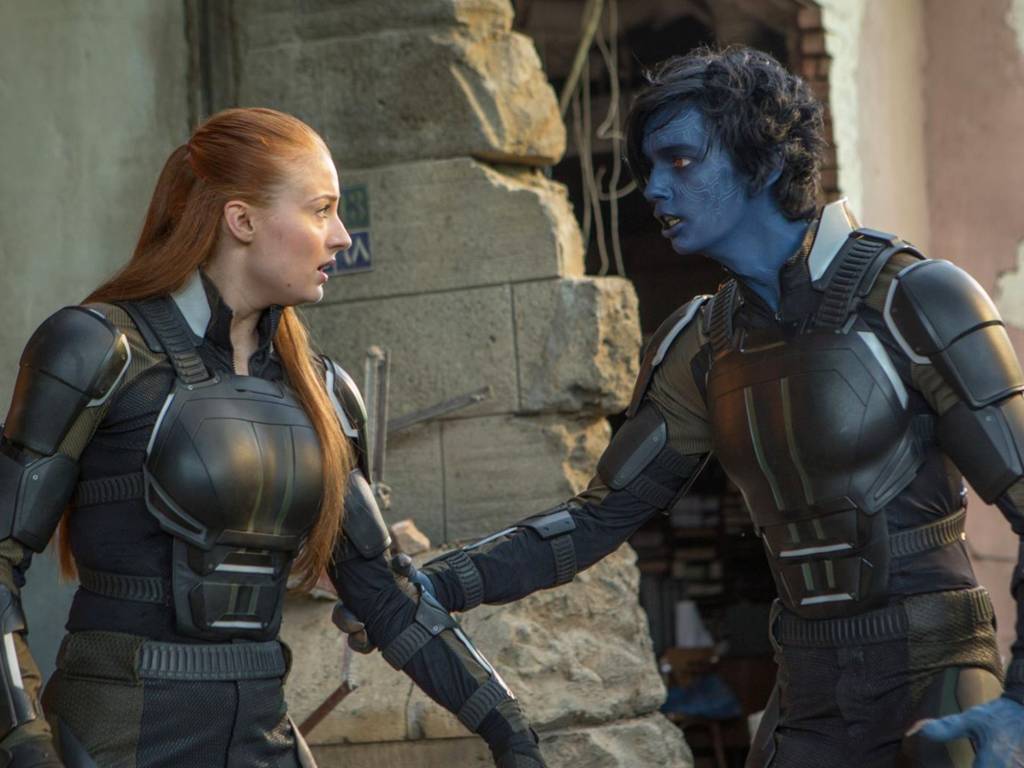 Noturno (Kodi Smit-McPhee), e Jean Grey (Sophie Turner), em cena do filme 'X-Men: Apocalipse'