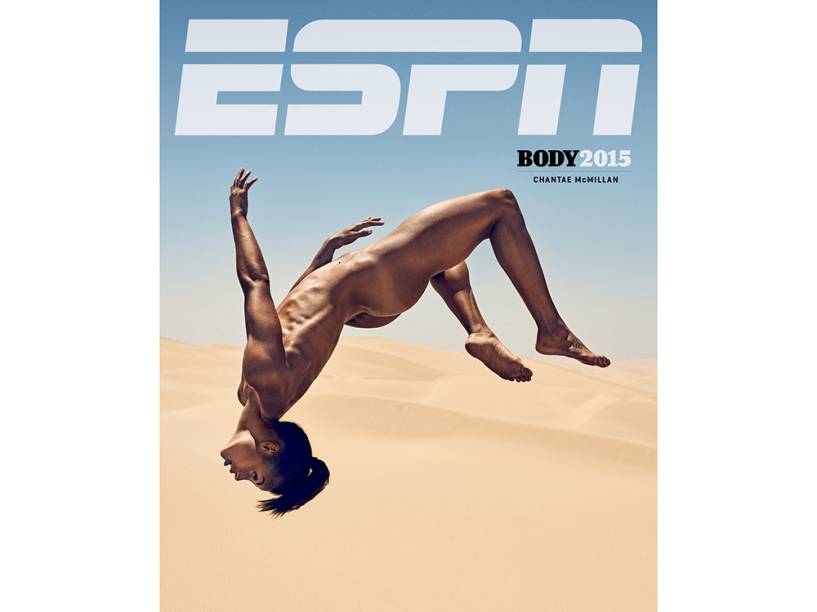 Capa da ESPN Body Issue, com a heptatleta Chantae McMillan