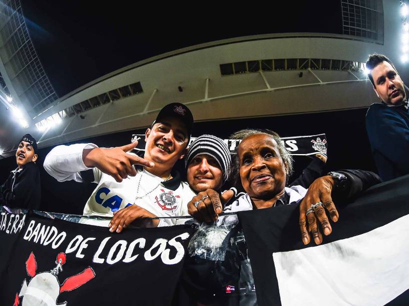 Torcida na partida entre Corinthians e Santos, nesta quarta-feira (26) na Arena Corinthians na zona leste de São Paulo, válida pela Copa do Brasil