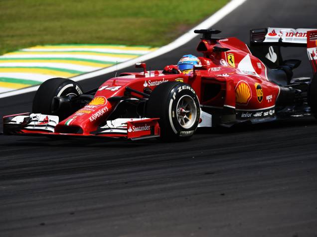 Fernando Alonso da Ferrari no GP Brasil de Fórmula 1 