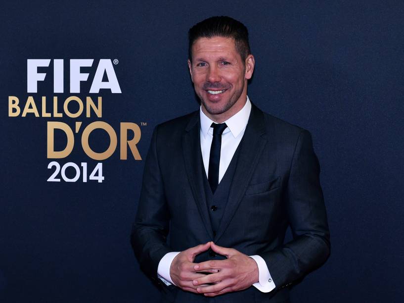 Jogador do Atlético de Madrid, Diego Simeone, durante tapete vermelho da Bola de Ouro FIFA 2015 em Zurique