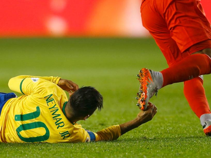 Neymar na partida contra o Peru na estreia da seleção brasileira na Copa América
