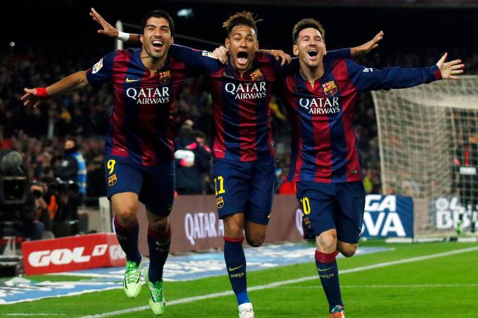 Messi, Suarez e Neymar juntos no Barcelona - Barcelona/Divulgação