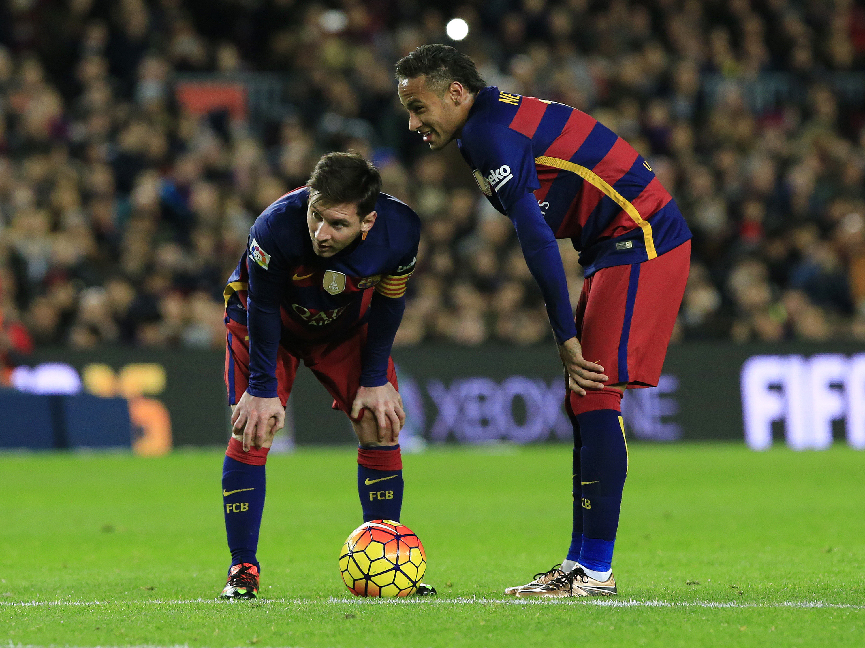 Messi e Neymar na partida contra o Betis válida pelo Campeonato Espanhol