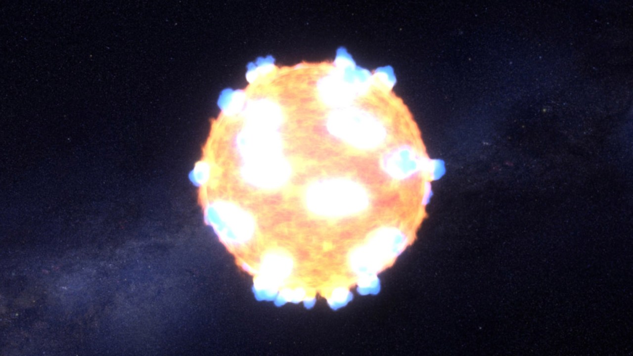 A estrela, chamada KSN 2011d, está a 1.2 bilhões de anos-luz de distância e tem 500 vezes o tamanho do Sol