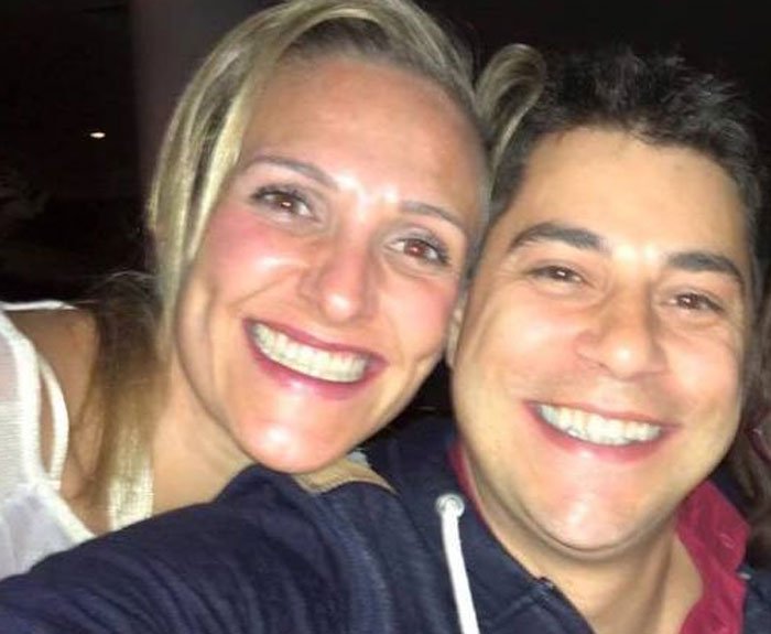 O jornalista Evaristo Costa e a mulher, Amália Stringhini, de 38 anos