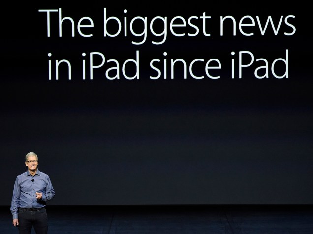 Tim Cook durante a apresentação do novo iPad em São Francisco, na Califórnia